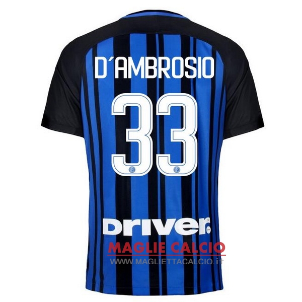 nuova maglietta inter milan 2017-2018 d'ambrosio 33 prima